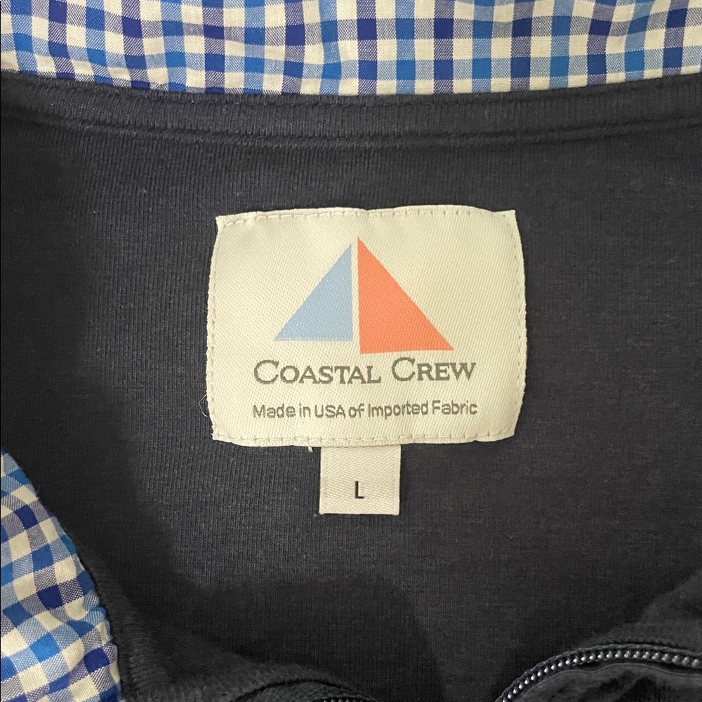 Coastal Crew Nantucket Deckhand Men’s Quarter Zip - Navy - Picture 2 of 7